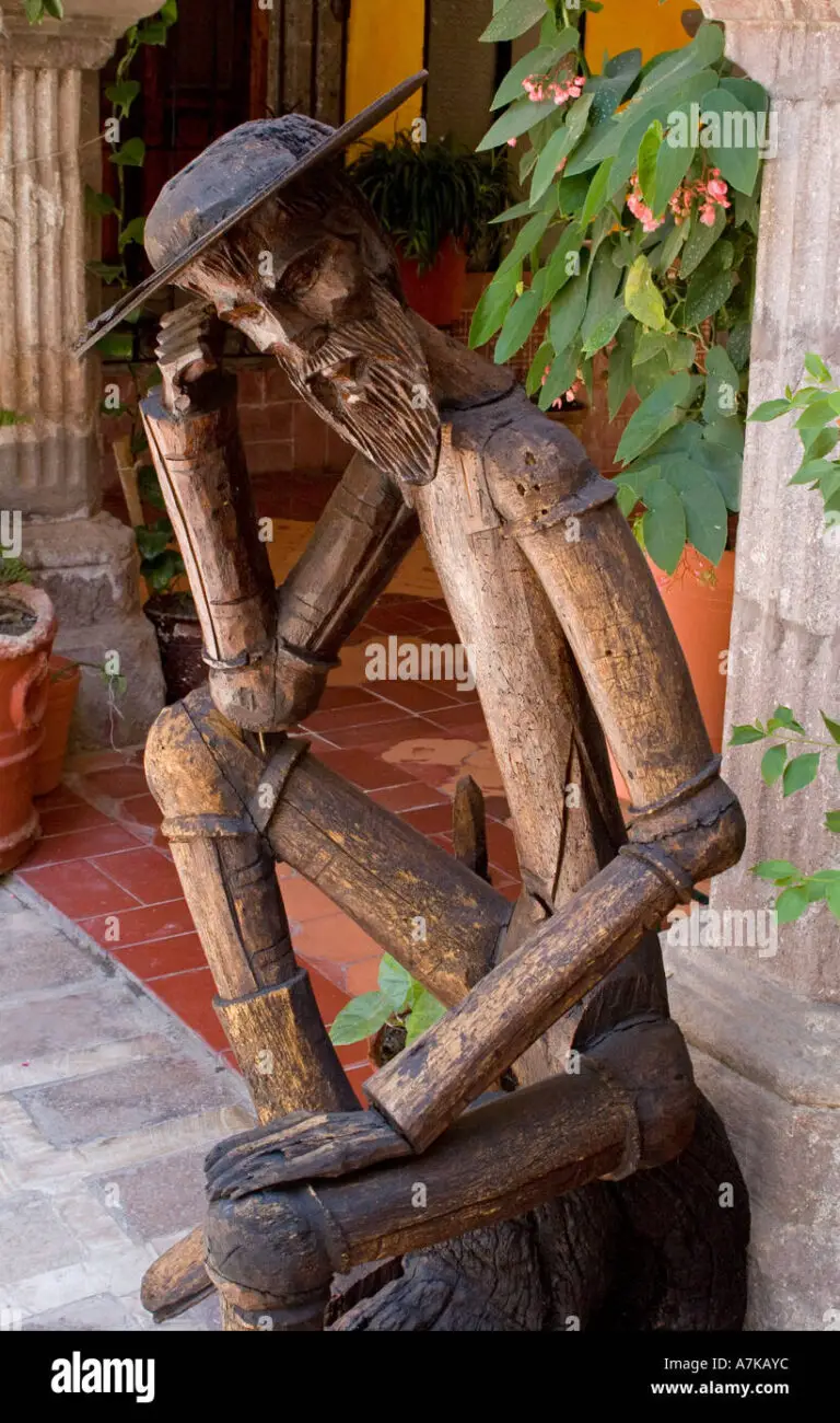Don Quixote Wood Carving