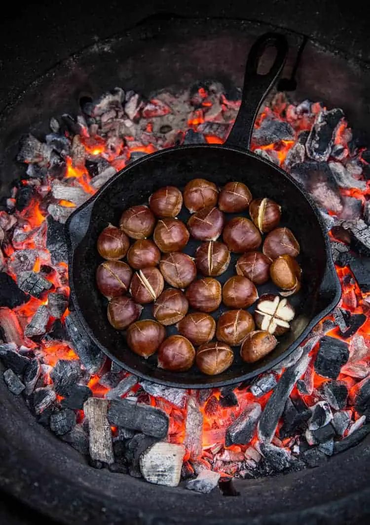 How to Roast Sweet Chestnuts in a Wood Burner