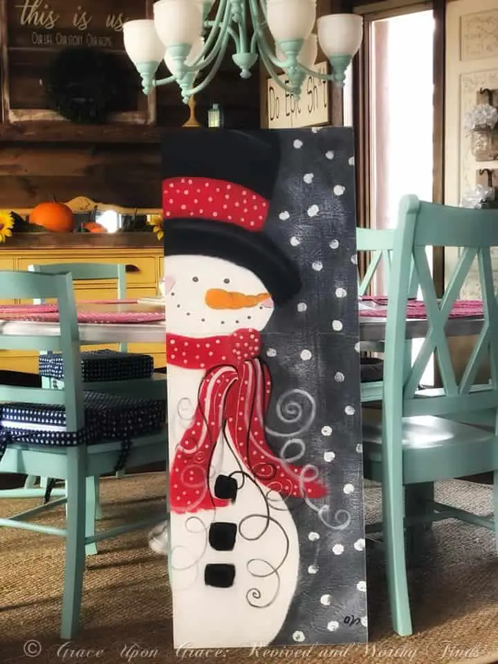 How to Paint Snowman on Wood