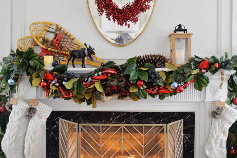 How to Hang Garland on Wood Mantel