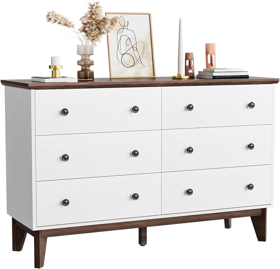 White Dresser With Wood Top : Stylish Storage Solution - Johnny Counterfit