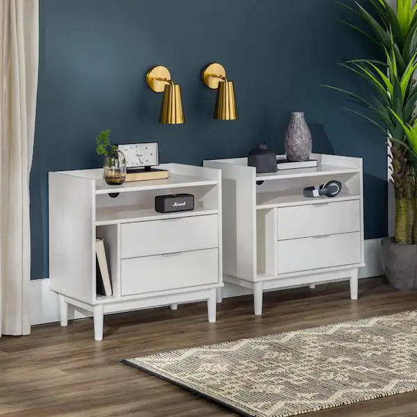 White Nightstand With Wood Top : Sleek, Stylish, and Solid